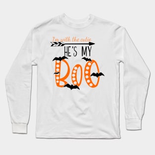 Hes my boo, halloween , couples shirt,  for him Long Sleeve T-Shirt